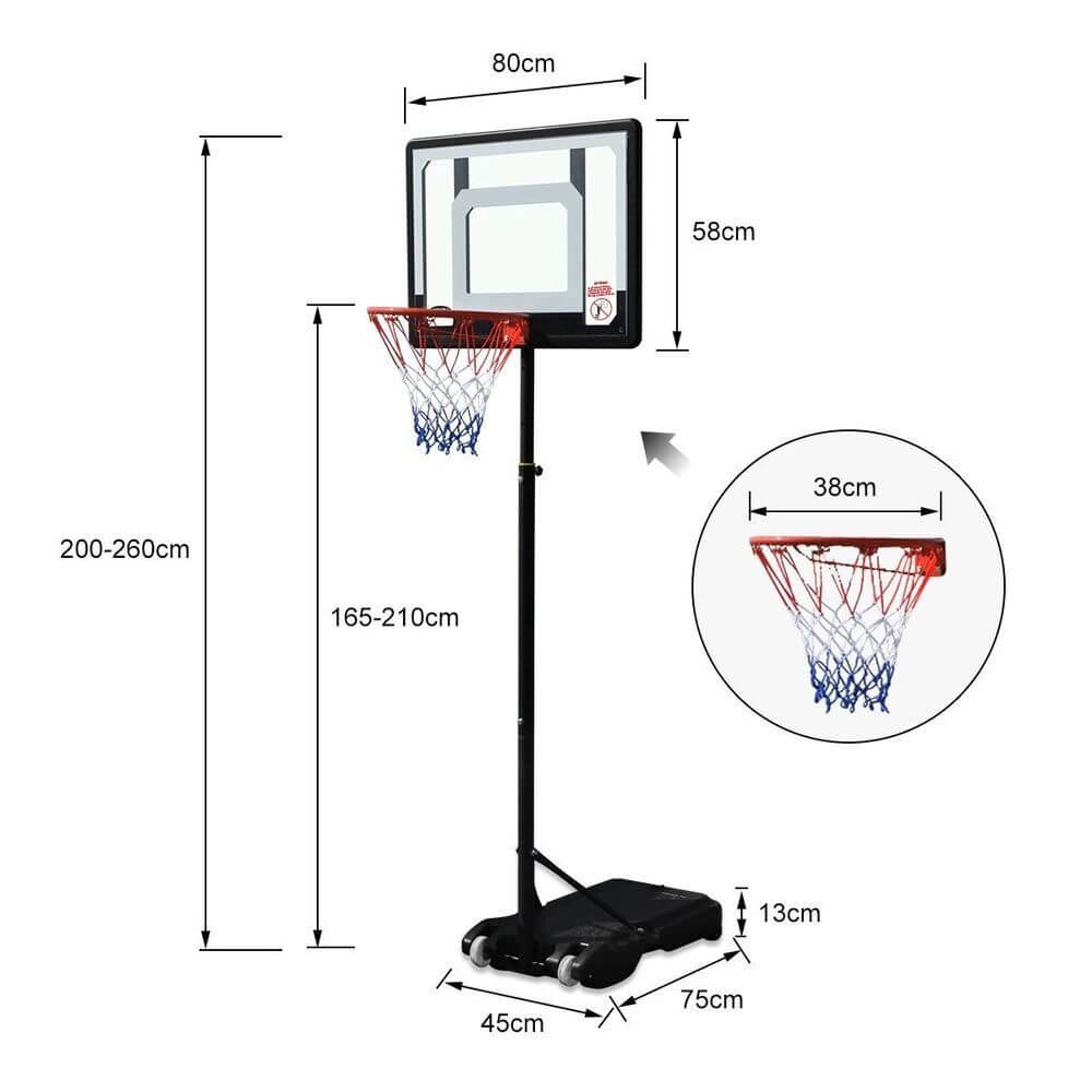The exact height of the basketball hoop