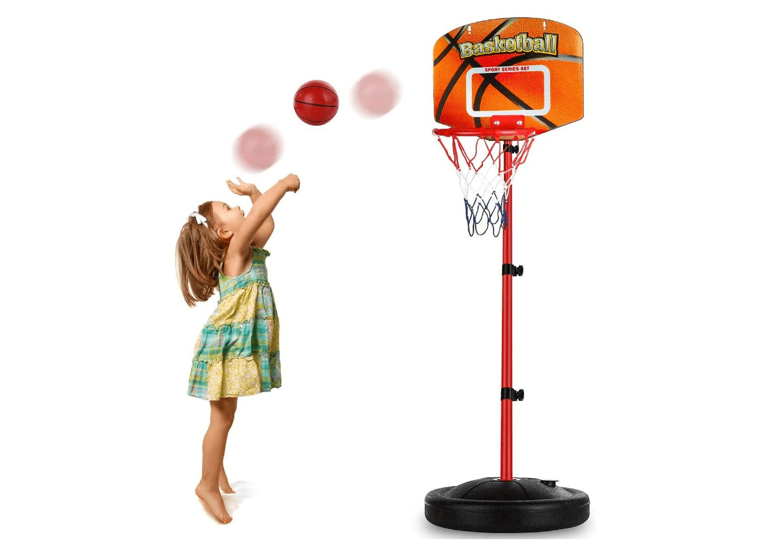 Portable hoops with adjustable heights will be more convenient