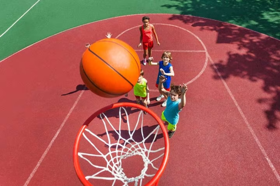 Basketball is a sport that helps kids develop their bodies.