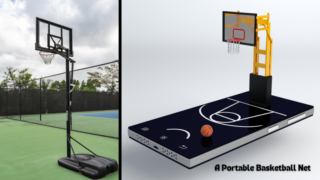 A portable basketball net